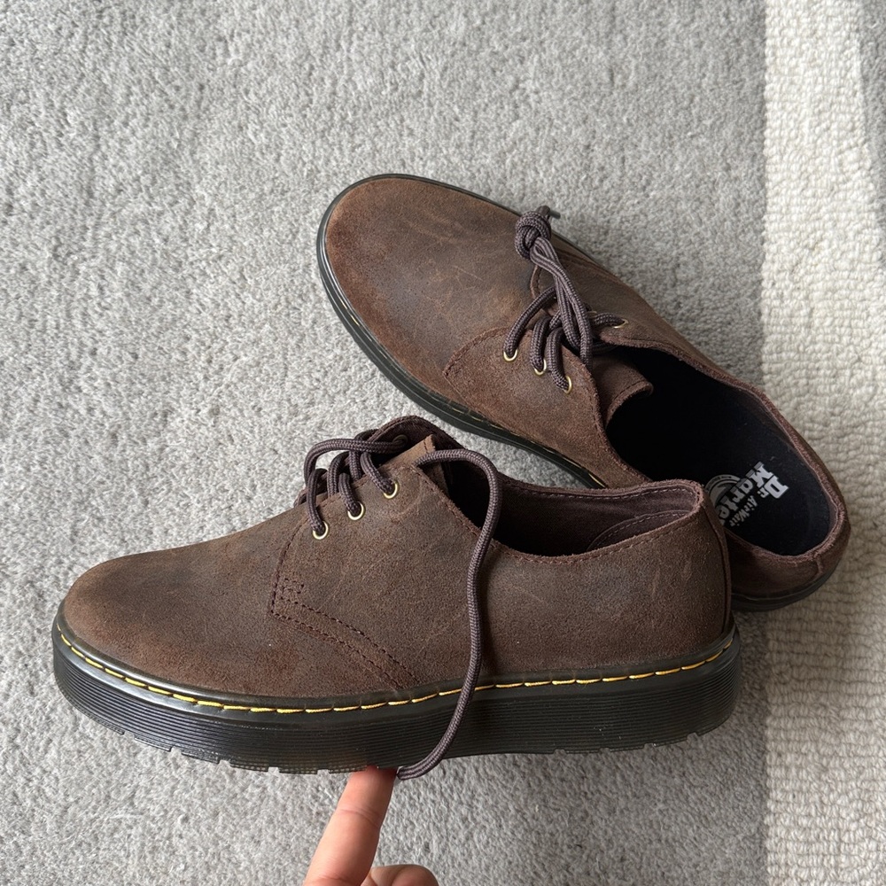 Dr. Martens Brown Leather Oxfords Doc‎ Martens Zavala Lo Nappa Leather shoes